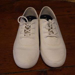 Toms Carmel Burlap Sneaker, White, Sz 8